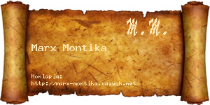 Marx Montika névjegykártya